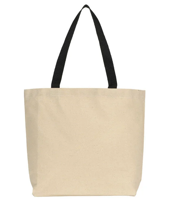 220 - Gemline Colored Handle Tote Bag | Natural/Black