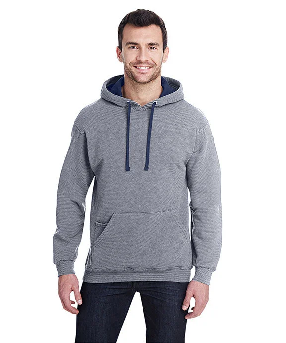 SF77R - Fruit of the Loom Adult SofSpun® Striped Hooded Sweatshirt | Navy Stripe