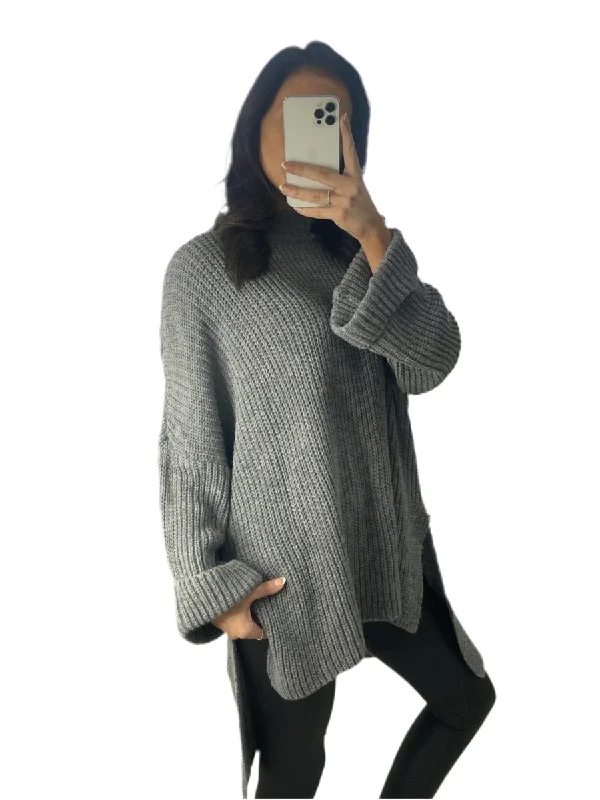 High Neck Oversized Long Sleeve Knitted Jumper